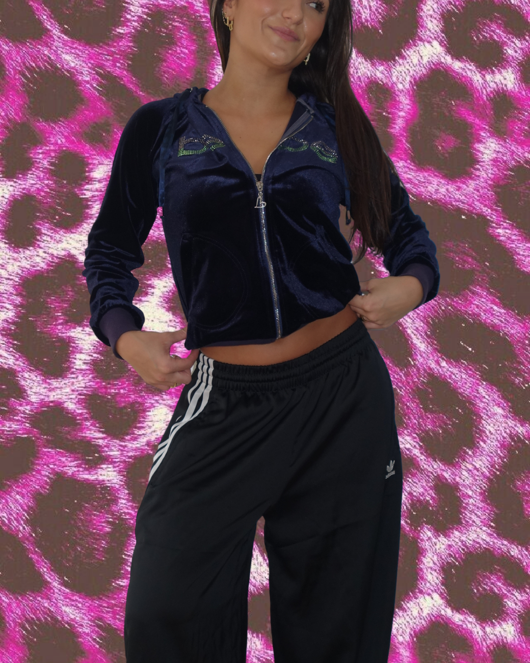 Bebe Velour Rhinestone Jacket ✮✮ Estimated Size M / AU 10