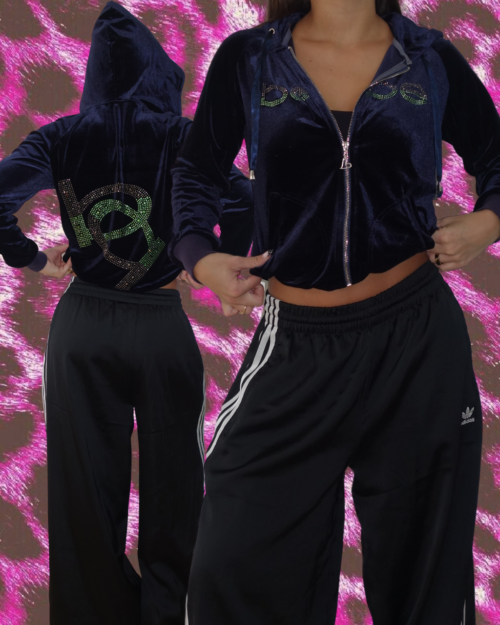 Bebe Velour Rhinestone Jacket ✮✮ Estimated Size M / AU 10